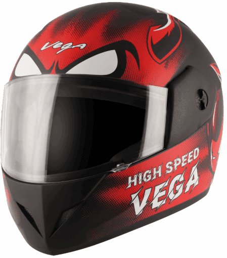 Vega Cliff Devil Dull Black Red Helmet