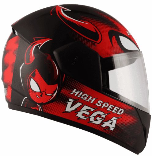 Vega Cliff Devil Dull Black Red Helmet