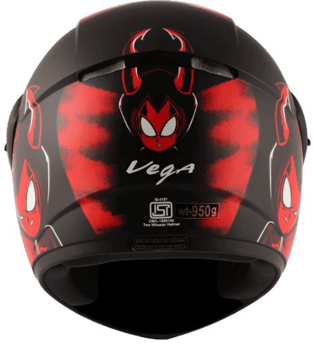 Vega Cliff Devil Dull Black Red Helmet