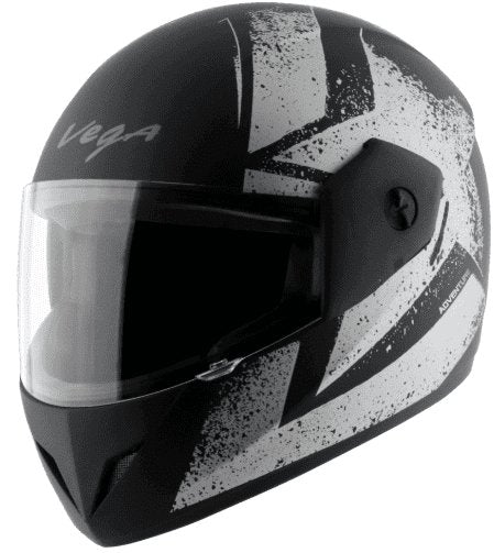 Vega Cliff Adventure Dull Black Silver Helmet