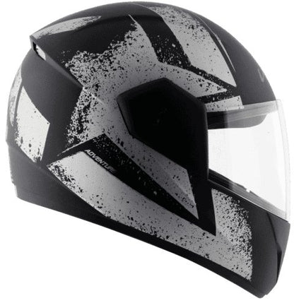 Vega Cliff Adventure Dull Black Silver Helmet