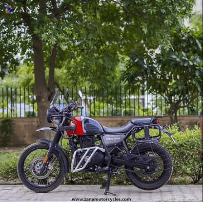 ZANA Saddle Stays For Himalayan (2016-22) Mild Steel With Exhaust Sheild With Jerry Can Mounting Texture Matt Black ZI-8133