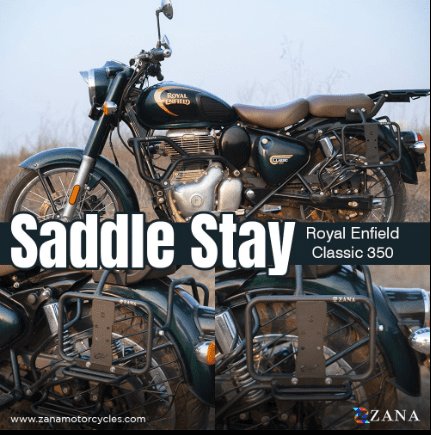 Saddle Stays Mild steel with Exhaust Shield and Jerry Can Mounting Texture Matte Black