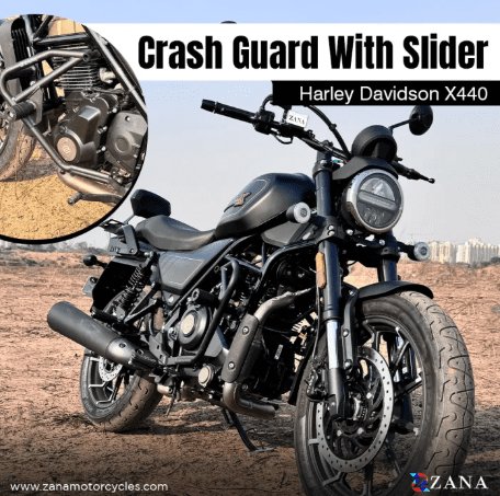 Zana Crash Guard With Slider for Harley Davidson X440 - Black ZI-8480