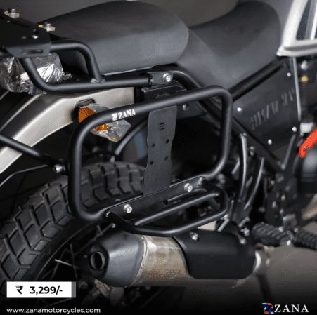 ZANA Saddle Stays For Himalayan (2016-22) Mild Steel With Exhaust Sheild With Jerry Can Mounting Texture Matt Black ZI-8133