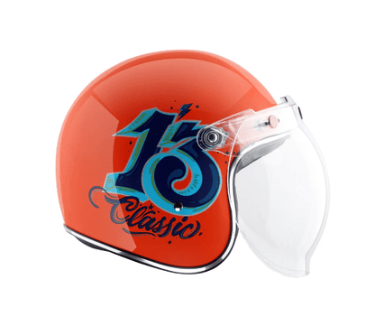 AXOR Retro Jet Sportz S13 Helmet Orange Blue