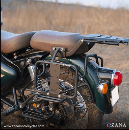 ZANA Saddle Stays Mild steel with Exhaust Shield and Jerry Can Mounting Texture Matte Black For Classic 350 Reborn ZI-8348