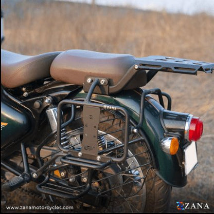 ZANA Saddle Stays Mild steel with Exhaust Shield and Jerry Can Mounting Texture Matte Black For Classic 350 Reborn ZI-8348