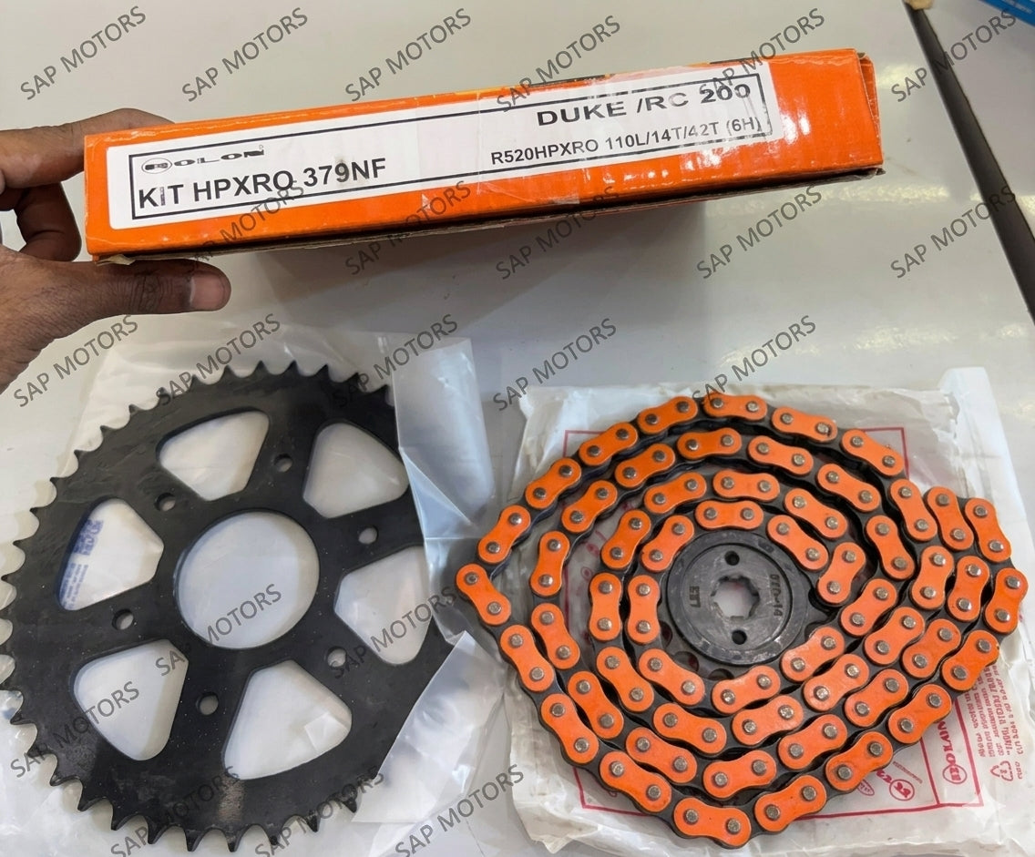 Rolon Orange Chain Sprocket kit for DUKE 200 / RC 200 KIT HPXRO 379NF