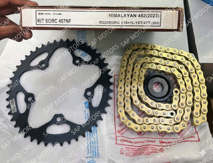 Rolon Brass Chain Sprocket Kit For RE Himalayan 452 SORC 457