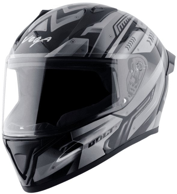 Vega Bolt Martial Black Grey Helmet