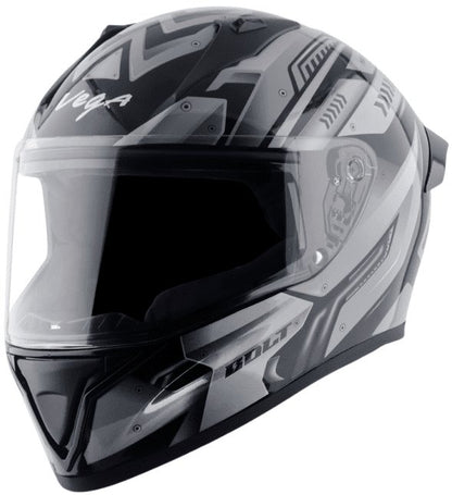 Vega Bolt Martial Black Grey Helmet