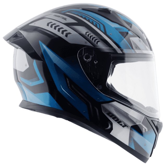 Vega Bolt Martial Black Blue Helmet