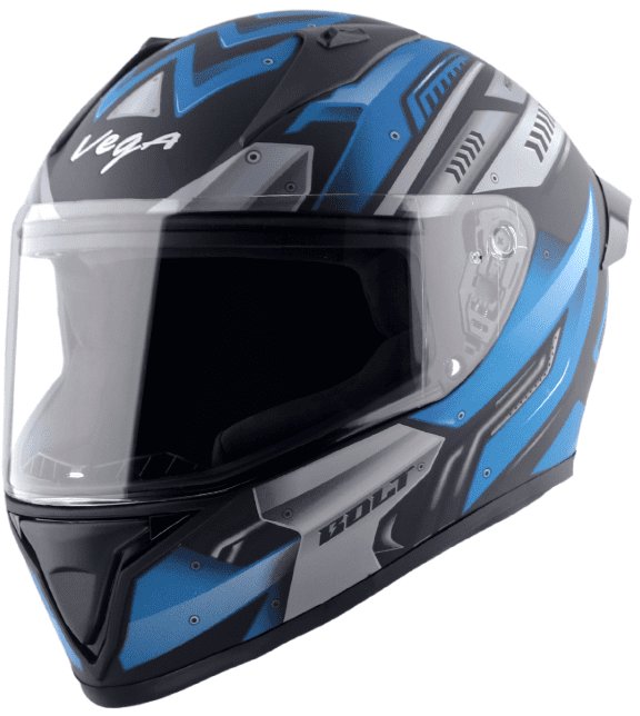 Vega Bolt Martial Dull Black Blue Helmet