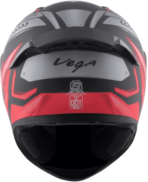 Vega Bolt Martial Dull Black Red Helmet