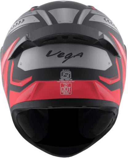 Vega Bolt Martial Dull Black Red Helmet