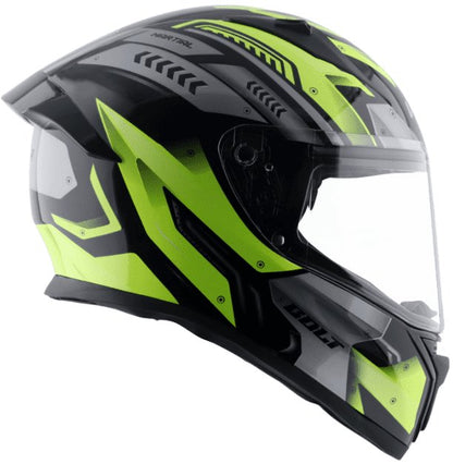 Vega Bolt Martial Black Neon Yellow Helmet