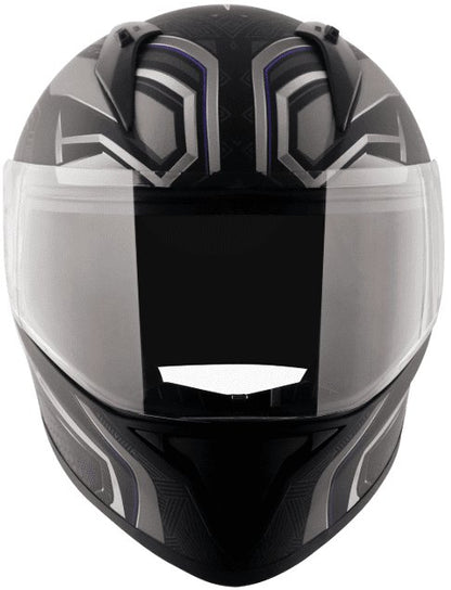Vega Bolt Marvel Black Panther Edition Dull Black Silver Helmet