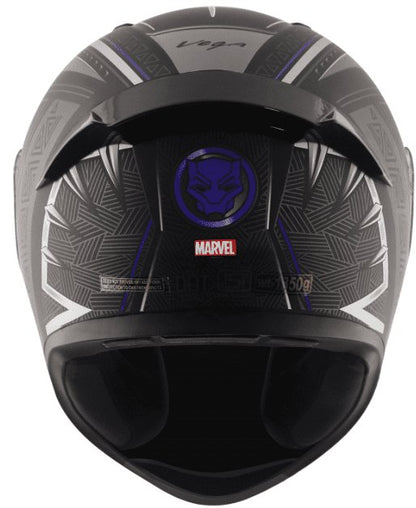 Vega Bolt Marvel Black Panther Edition Dull Black Silver Helmet