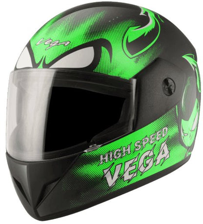 Vega Cliff Devil Black Neon Green Helmet