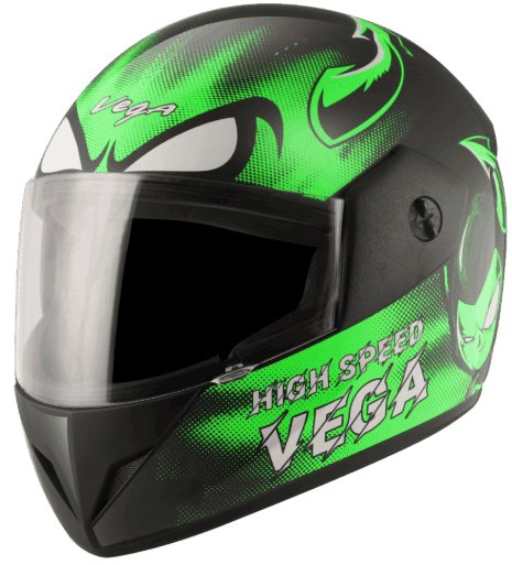 Vega Cliff Devil Black Neon Green Helmet
