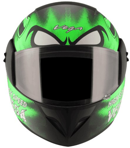Vega Cliff Devil Black Neon Green Helmet