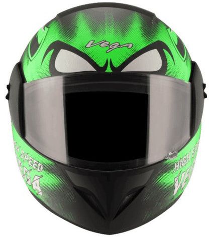 Vega Cliff Devil Black Neon Green Helmet