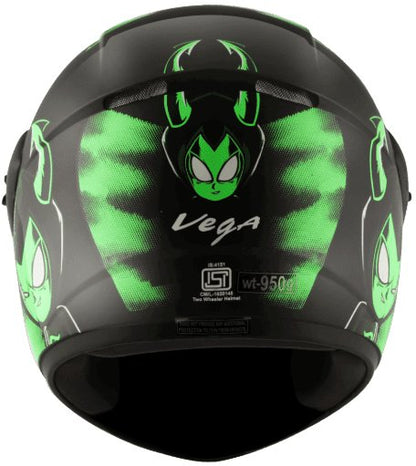 Vega Cliff Devil Black Neon Green Helmet