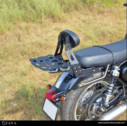 Zana Top Rack for BSA Goldstar 650 with Pillion Back Rest (Mild Steel Black, Type-1) ZI-8540