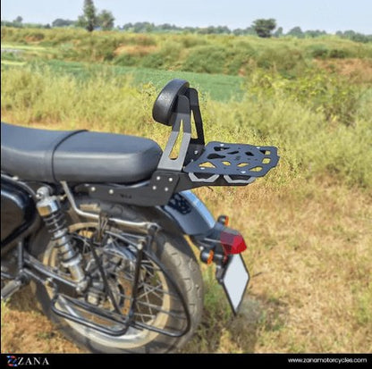 Zana Top Rack for BSA Goldstar 650 with Pillion Back Rest (Mild Steel Black, Type-1) ZI-8540