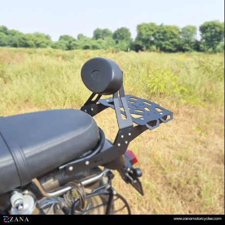 Zana Top Rack for BSA Goldstar 650 with Pillion Back Rest (Mild Steel Black, Type-1) ZI-8540