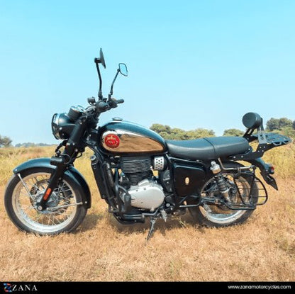 Zana Top Rack for BSA Goldstar 650 with Pillion Back Rest (Mild Steel Black, Type-1) ZI-8540