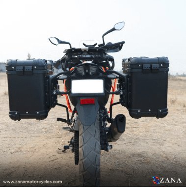 Zana Panniers( 36 LTR )Aluminium R-Flat Black With Frame For KTM ADV 250/390 ZI-8491 RB