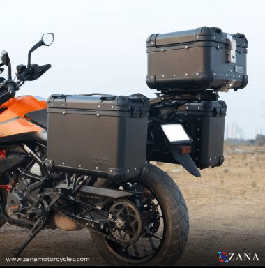 Zana Panniers( 36 LTR )Aluminium R-Flat Black With Frame For KTM ADV 250/390 ZI-8491 RB