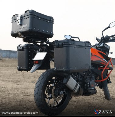 Zana Panniers( 36 LTR )Aluminium R-Flat Black With Frame For KTM ADV 250/390 ZI-8491 RB
