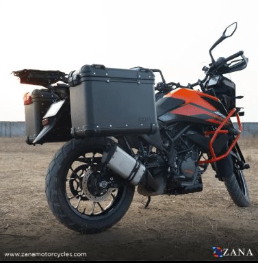 Zana Panniers( 36 LTR )Aluminium R-Flat Black With Frame For KTM ADV 250/390 ZI-8491 RB