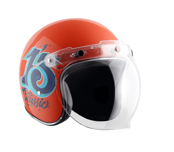 AXOR Retro Jet Sportz S13 Helmet Orange Blue