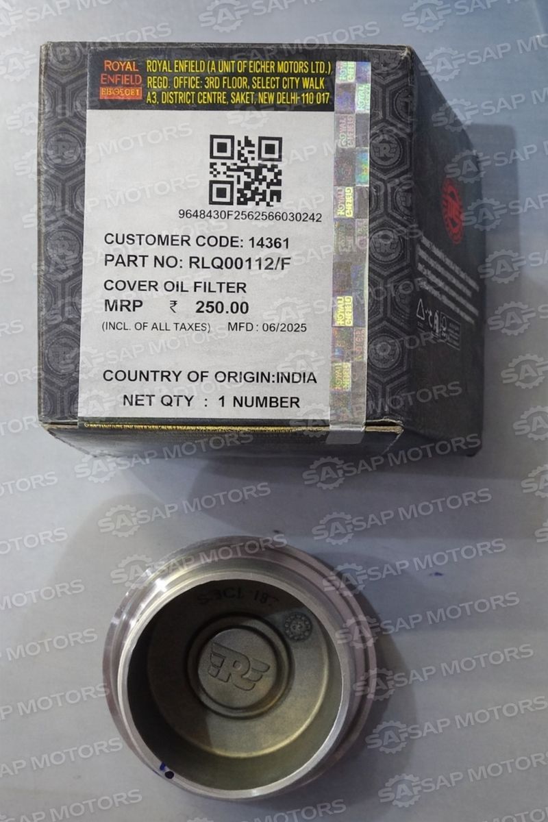 ROYAL ENFIELD RLQ00112/F OIL FILTER COVER WITH OIL FILTER CAP FOR HIMALAYAN 450 & GUERRILLA 450