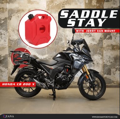 Zana Saddle Stay with Exhaust Sheild with Jerry can Mount For Honda CB200X (Black) ZI-8506