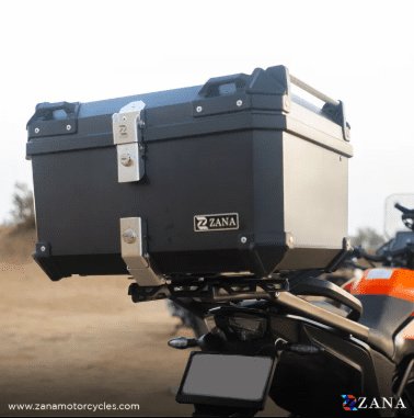 Zana Top Box Plastic (58 Ltr) L-flat Black With Back Rest Cushion ZI-TB-017