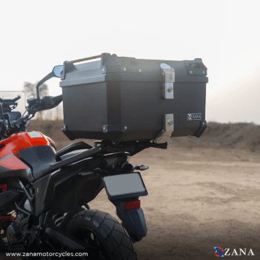 Zana Top Box Plastic (58 Ltr) L-flat Black With Back Rest Cushion ZI-TB-017