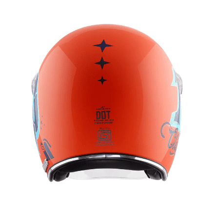 AXOR Retro Jet Sportz S13 Helmet Orange Blue