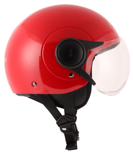 Vega Atom Open Face Red Helmet (ISI Certified)