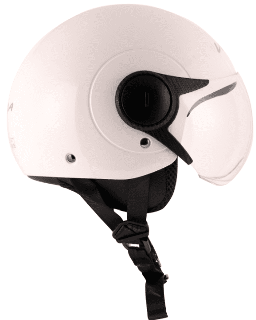 Vega Atom Open Face White Helmet (ISI Certified)