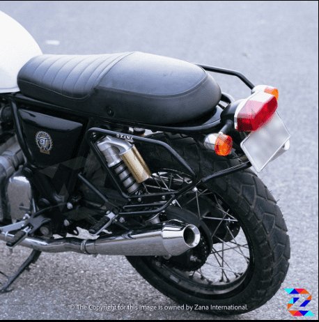 ZANA Saddle Stays MS with Exhaust Shield, Matte Black Texture, for GT/Interceptor 650 ZI-8121
